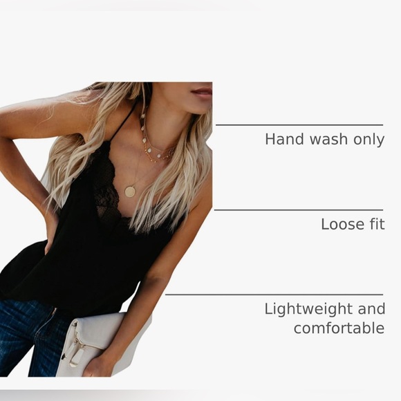 2 Astylish Women Sexy V Neck Casual Sleeveless Cami Tank Top w lace adjustable - Picture 7 of 16